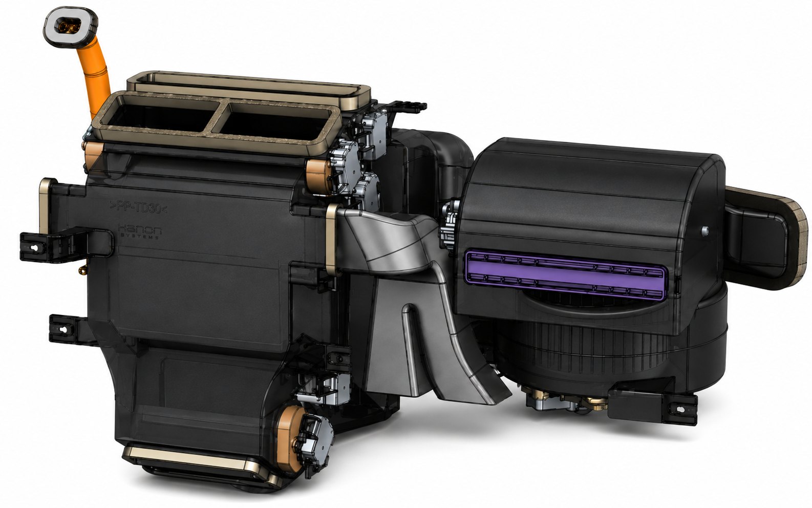 Automotive HVAC unit assembly