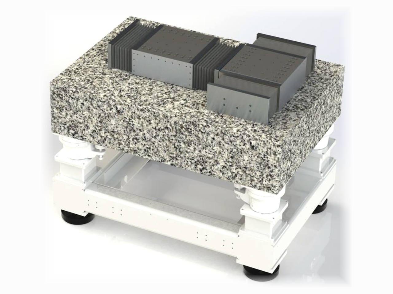 Hydrostatic-guideway opto-mechanical stage on a granite base with air isolation